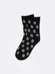 Skarpety damskie z wiskozy czarne Glamura 906. Czarne skarpetki damskie BIG STAR, bez wzorów, z materiału. W wyprzedaży za 13.99 zł.
