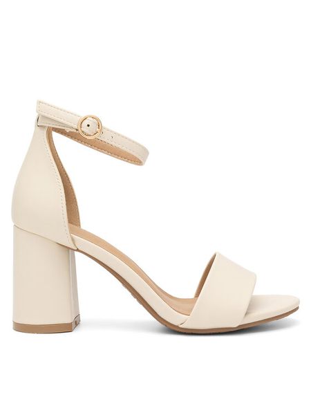 JENNY Sandały BROOK WSS20870-01 Beżowy. Brązowe sandały damskie Jenny, bez wzorów, z syntetyku, bez obcasa, na słupku, bez zapięcia. Za 99.99 zł.