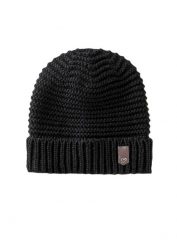 Czapka z dzianiny z aplikacją. Czarne czapki damskie bonprix, z aplikacjami, z dzianiny. Za 59.99 zł.