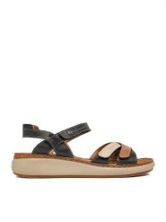 Lasocki Sandały CEO-WI23-TULIP-01 Czarny. Czarne sandały damskie Lasocki, bez wzorów, ze skóry, bez obcasa, na płaskiej podeszwie, bez zapięcia. Za 169.99 zł.
