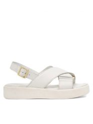 Sergio Bardi Sandały ARC-B1036-02SB Biały. Białe sandały damskie Sergio Bardi, bez wzorów, ze skóry, bez obcasa, na płaskiej podeszwie, bez zapięcia. Za 189.99 zł.