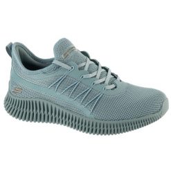 Buty sportowe Sneakersy damskie, Bobs Geo-New Aesthetics. Niebieskie obuwie sportowe damskie Skechers, bez wzorów, bez zapięcia, trekkingowe. Za 249.99 zł.