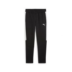 Spodnie dresowe Puma Team Evostripe. Czarne spodnie sportowe męskie Puma, bez wzorów, z dresówki, do piłki nożnej. Za 317.25 zł.