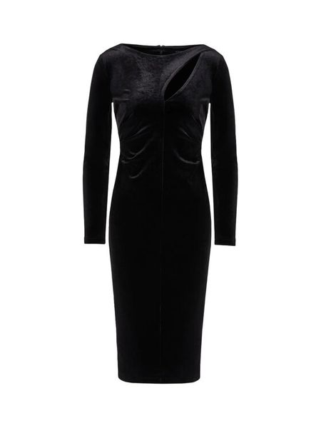 Armani Exchange Sukienka koktajlowa 6DYA76 YJ9WZ 1200 Czarny Regular Fit. Czarne sukienki damskie Armani Exchange, xs, bez wzorów, z syntetyku, wizytowe, bez kołnierzyka, bez ramiączek. Za 319.99 zł.