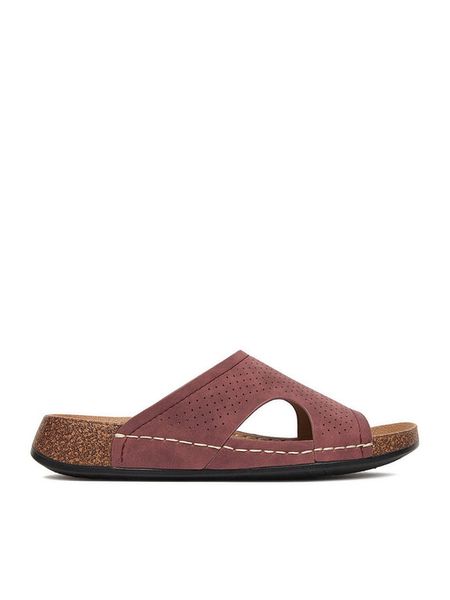 Go Soft Klapki CEO-W25701 Bordowy. Czerwone klapki damskie GO SOFT, bez wzorów, z materiału, bez obcasa, bez zapięcia. Za 89.99 zł.
