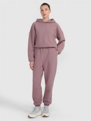 4F Spodnie dresowe z waflowej dzianiny damskie - brązowe XXL. Brązowe spodnie dresowe damskie 4F, bez wzorów, z dresówki. Za 169.99 zł.
