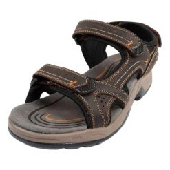 Sandały Męskie Skórzane. Brązowe sandały męskie Grisport, bez wzorów, sportowe, bez zapięcia. Za 250.99 zł.