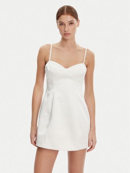 Bardot Sukienka koktajlowa 59817DB Biały Slim Fit. Białe sukienki damskie Bardot, bez wzorów, z syntetyku, wizytowe, bez kołnierzyka, bez ramiączek. Za 299.99 zł.