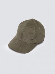 Czapka z daszkiem sztruksowa khaki Cordi 301. Zielone czapki damskie BIG STAR, bez wzorów, z jeansu, klasyczne. W wyprzedaży za 59.99 zł.