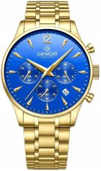 Zegarek Męski Giewont Chronograph Sapphire Złoto Niebieski GW6310-B5. Niebieskie zegarki męskie Giewont, bez wzorów, złote. Za 221.10 zł.