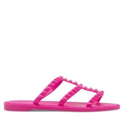 Klapki JENNY. Czerwone klapki damskie Jenny, bez wzorów, bez obcasa, bez zapięcia. Za 39.99 zł.