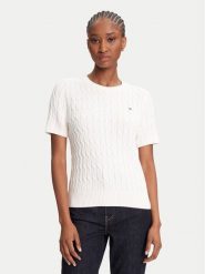 Tommy Hilfiger Sweter WW0WW45656 Écru Regular Fit. Swetry nierozpinane damskie Tommy Hilfiger, xl, bez wzorów, z bawełny, bez kołnierzyka, bez ramiączek. Za 359.99 zł.