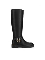 MEXX Kozaki CEO-MI001804743W Czarny. Czarne kozaki damskie Mexx, bez wzorów, z materiału, bez obcasa, na płaskiej podeszwie, bez zapięcia. Za 419.99 zł.