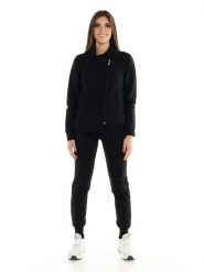 Bluza z zamek błyskawiczny na co dzień na siłownię. Czarne bluzy damskie LEONE 1947 APPAREL, s, bez wzorów, z dresówki, bez ramiączek, bez kaptura. Za 252.56 zł.