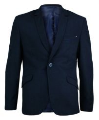 Granatowa Marynarka, Taliowana, 1 Guzik, 2 Rozcięcia - Casino, Męska. Niebieskie garnitury męskie Casino, m, bez wzorów, z poliesteru. Za 249.00 zł.