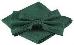 Mucha Męska z Poszetką w Zestawie - Alties - Zieleń Butelkowa. Zielone krawaty i muchy Alties, bez wzorów, eleganckie. Za 65.00 zł.