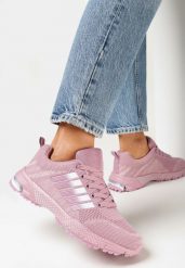 Różowe Buty Sportowe Sznurowane z Wstawkami i Perforacją Kothy. Czerwone obuwie sportowe damskie Born2be, bez wzorów, bez zapięcia, na fitness i siłownię. Za 79.99 zł.