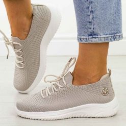 Beżowe sportowe buty damskie Vinceza 17366. Brązowe obuwie sportowe damskie VINCEZA, na lato, bez wzorów, z tkaniny, bez zapięcia, na fitness i siłownię. Za 99.00 zł.