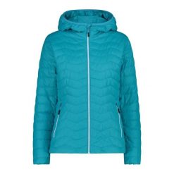 Damska kurtka z kapturem CMP. Niebieskie kurtki sportowe damskie CMP, m, bez wzorów, z puchu, bez ramiączek, z kapturem, trekkingowe. Za 341.00 zł.