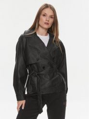 Noisy May Kurtka z imitacji skóry Romy 27028692 Czarny Regular Fit. Czarne kurtki damskie Noisy May, s, bez wzorów, ze skóry, bez kaptura. Za 389.99 zł.