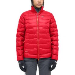 Damska Kurtka Turystyczna Puchowa Lekka ROC Flash. Czerwone kurtki sportowe damskie Haglöfs, bez wzorów, z puchu, bez ramiączek, bez kaptura, trekkingowe. Za 499.00 zł.