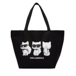 Torebka KARL LAGERFELD. Czarne shopperki damskie KARL LAGERFELD, bez wzorów, bez dodatków. Za 389.99 zł.