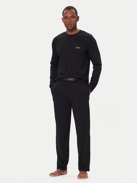 HUGO Piżama Nocto 50550099 Czarny Relaxed Fit. Czarne piżamy męskie Hugo, m, bez wzorów, z bawełny, bez kołnierzyka, bez ramiączek. Za 559.99 zł.