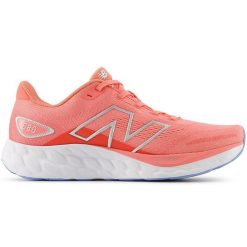 Buty damskie New Balance Fresh Foam 680 v8 W680RP8 – pomarańczowe. Brązowe obuwie sportowe damskie New Balance, bez wzorów, z materiału, bez zapięcia, do biegania. Za 499.99 zł.
