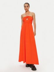Gestuz Sukienka letnia Alicia 10909081 Pomarańczowy Slim Fit. Brązowe sukienki damskie Gestuz, na lato, bez wzorów, z syntetyku, bez kołnierzyka, bez ramiączek. Za 749.99 zł.