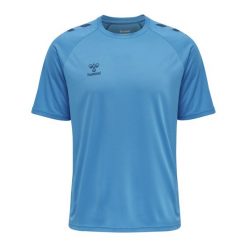 Hummel Core XK Poly T-Shirt S/S. Niebieskie koszulki sportowe męskie Hummel, m, bez wzorów, bez ramiączek, do piłki nożnej. Za 77.00 zł.