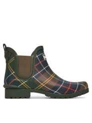 Barbour Kalosze Wilton LRF0066TN11 Zielony. Zielone kalosze damskie Barbour, bez wzorów, z gumy, bez zapięcia. Za 349.99 zł.