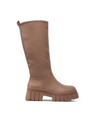DeeZee Kozaki ZAL90099Y-3 Brązowy. Brązowe kozaki damskie DeeZee, bez wzorów, ze skóry, bez obcasa, na płaskiej podeszwie, bez zapięcia. Za 249.99 zł.
