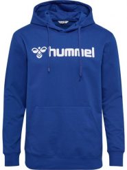 Bluza z kapturem Hummel Go 2.0 Logo. Niebieskie bluzy damskie Hummel, xs, bez wzorów, z bawełny, klasyczne, bez ramiączek, z kapturem. Za 169.50 zł.