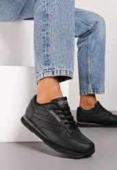 Czarne Buty Sportowe na Piankowej Podeszwie Zakiria. Czarne obuwie sportowe damskie Renee, bez wzorów, bez zapięcia. Za 69.99 zł.