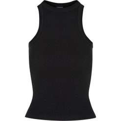 Top Z Prążkowanym Tyłem Dla Kobiet. Czarne topy damskie Urban Classics, m, bez wzorów, prążkowane, sportowe, bez kołnierzyka, bez ramiączek. Za 48.99 zł.