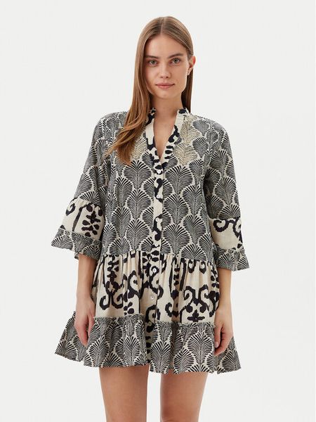 LOLA CASADEMUNT Sukienka letnia LS2516069 Czarny Regular Fit. Czarne sukienki damskie LOLA CASADEMUNT, na lato, l, bez wzorów, z bawełny, bez kołnierzyka, bez ramiączek. Za 209.99 zł.