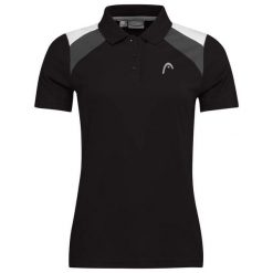 Koszulka polo damska CLUB 22 Tech. Czarne koszulki sportowe damskie Head, l, bez wzorów, z materiału, bez ramiączek, tenisowe. W wyprzedaży za 140.00 zł.