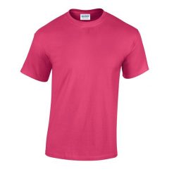 Ciężka Bawełniana Koszulka Unisex Dla Dorosłych. Czerwone bluzki damskie GILDAN, m, bez wzorów, z bawełny, sportowe, bez kołnierzyka, bez ramiączek. Za 30.99 zł.