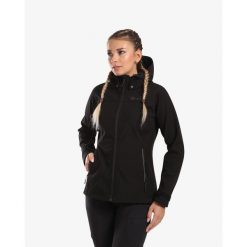 Damska kurtka softshell Kilpi RAVIA-W. Czarne kurtki sportowe damskie Kilpi, m, bez wzorów, z softshellu, bez ramiączek, bez kaptura, trekkingowe. Za 318.77 zł.