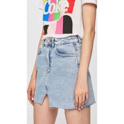 Tally Weijl - Spódnica. Niebieskie spódnice damskie TALLY WEIJL, na co dzień, bez wzorów, z bawełny, casualowe, mini, proste. Za 79.90 zł.
