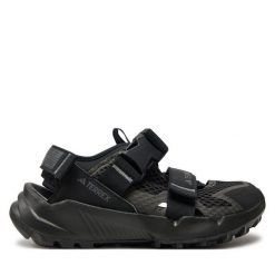Sandały adidas. Czarne sandały damskie Adidas, bez wzorów, sportowe, bez zapięcia. Za 319.99 zł.