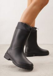 Czarne Kalosze ze Stoperem na Cholewce Eunosa. Czarne kalosze damskie Born2be, bez wzorów, z jeansu, bez zapięcia. Za 79.99 zł.