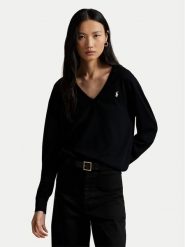 Polo Ralph Lauren Sweter 211972105004 Czarny Regular Fit. Czarne swetry nierozpinane damskie Polo Ralph Lauren, l, bez wzorów, z bawełny, bez kołnierzyka, bez ramiączek. Za 819.99 zł.