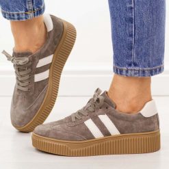 Taupe skórzane półbuty damskie Filippo Dp6776/26. Brązowe półbuty damskie Filippo, na jesień, bez wzorów, z jeansu, eleganckie, bez obcasa, na platformie, bez zapięcia. Za 249.00 zł.