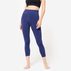 Legginsy do jogi damskie Kimjaly 7/8. Niebieskie legginsy damskie KIMJALY, bez wzorów, z elastanu. W wyprzedaży za 99.99 zł.