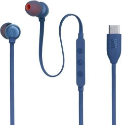Słuchawki JBL Tune 310C dokanałowe przewodowe USB-C - niebieskie. Niebieskie słuchawki dokanałowe JBL. Za 87.15 zł.