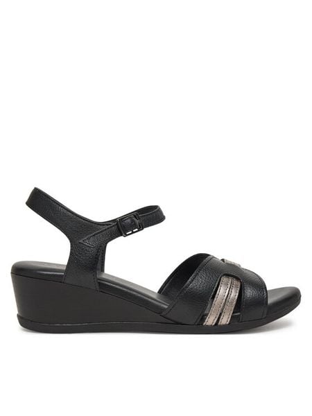 Lasocki Sandały WB-ELIA-02 Czarny. Czarne sandały damskie Lasocki, bez wzorów, ze skóry, bez obcasa, na koturnie, bez zapięcia. Za 159.99 zł.