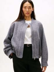 Tommy Hilfiger Wełniana bluza Kobiety szary, 40. Szare bluzy damskie Tommy Hilfiger, na jesień, bez wzorów, z wełny, bez ramiączek, bez kaptura. Za 1,099.95 zł.