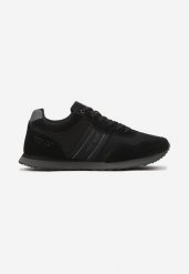Czarne Płaskie Sznurowane Buty Sportowe Sneakersy Vico z Napisami i Paskami Tinattria. Czarne buty sportowe męskie Born2be, bez wzorów, z jeansu, bez zapięcia. Za 129.99 zł.