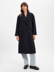 Marie Lund Płaszcz z wełny Kobiety niebieski, 44. Niebieskie płaszcze damskie Marie Lund, bez wzorów, z wełny, eleganckie, bez kołnierzyka, bez kaptura. Za 799.95 zł.